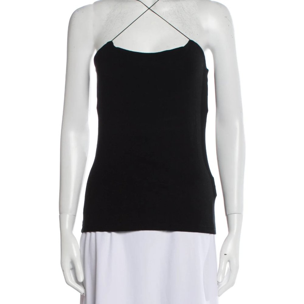 T by Alexander Wang Black Crossback Tank Top
